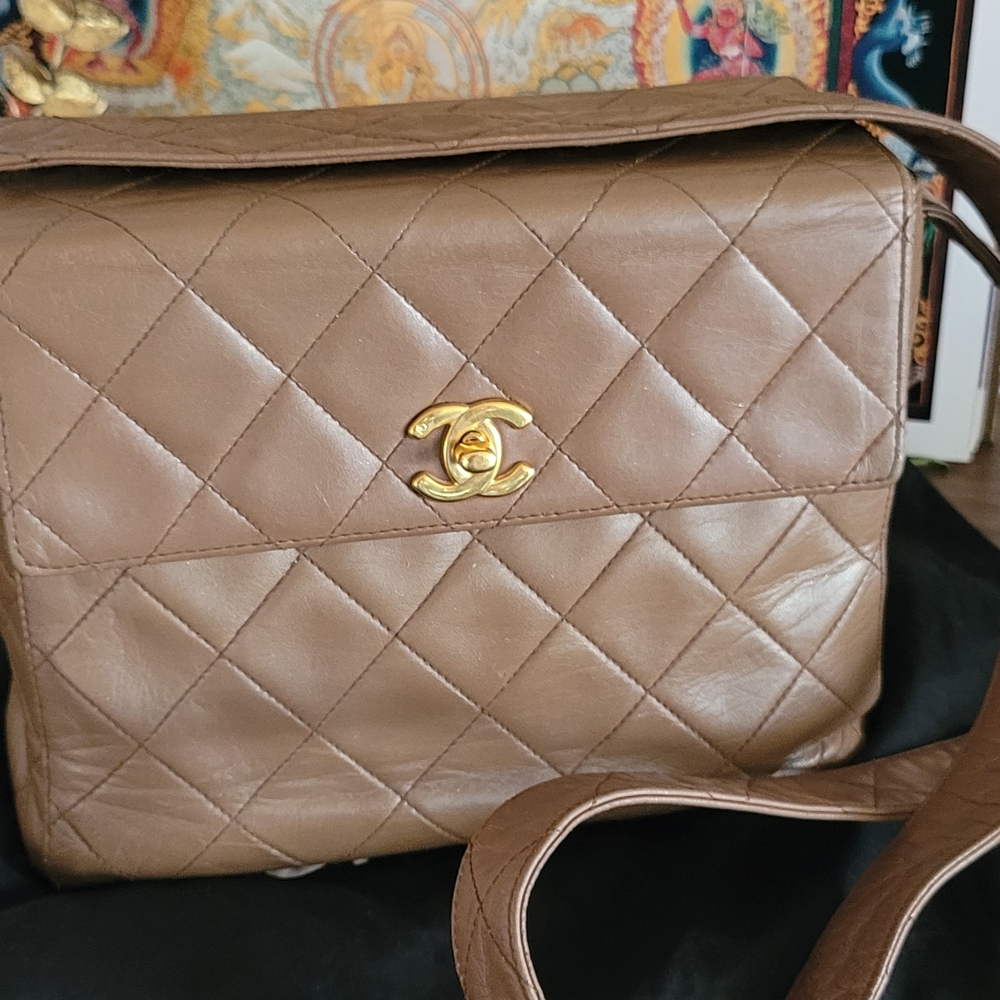 Chanel Tan Quilted Shoulder Bag